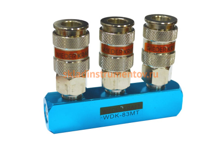 Разветвитель пневматический (1/4"; рапид EURO) WIEDERKRAFT WDK-83MT