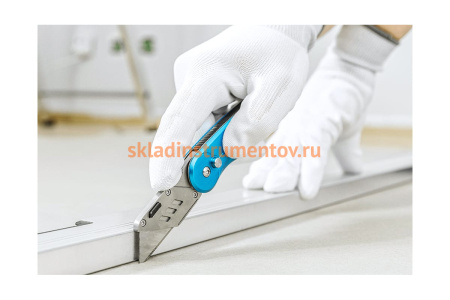 Нож с трапециевидным лезвием HOEGERT TECHNIK складной, алюминиевый корпус SKS HT4C623