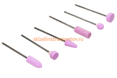 Набор шлифовальных абразивных насадок STAYER с оправкой оксид алюминия 6 шт. 29920-H6