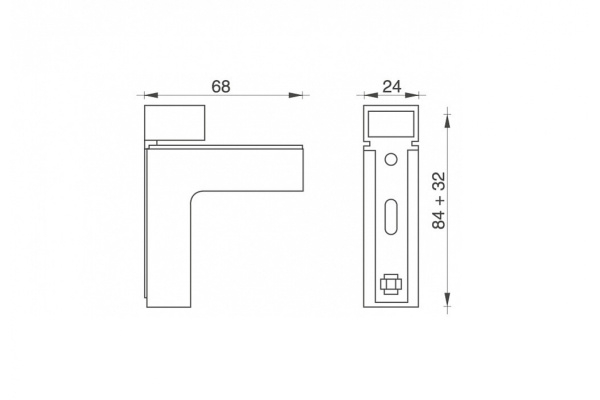 Декоративный полкодержатель JET 303 мат.хром PH303Z.084CM99
