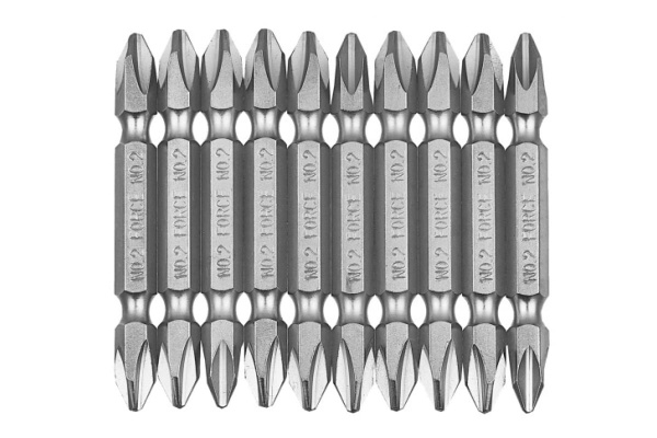 Набор бит РН2, двусторонние 10 шт. FORCE 2101L