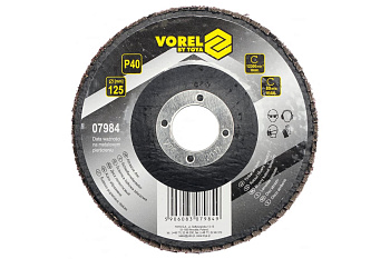 Круг шлифовальный абразивный лепестковый (125х22 мм; Р40) VOREL 7984