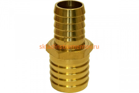 Адаптер соединитель шлангов ёлочка (25 - 19 мм; латунь) QUATTRO ELEMENTI 771-923