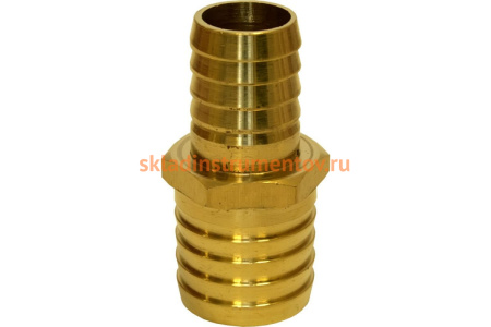 Адаптер соединитель шлангов ёлочка (25 - 19 мм; латунь) QUATTRO ELEMENTI 771-923