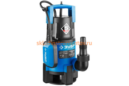 Дренажный насос ЗУБР Профессионал 400 Вт для грязной воды НПГ-Т3-400