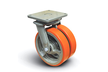 Колесо полиуретановое сдвоенное поворотное 250 мм MFK-TORG EW01-VBP-250