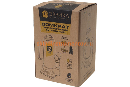 Гидравлический бутылочный домкрат с клапаном ЭВРИКА 12 т, ремкомплект ER-80121