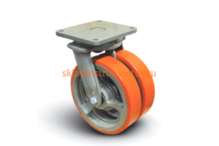 Колесо полиуретановое сдвоенное поворотное 250 мм MFK-TORG EW01-VBP-250
