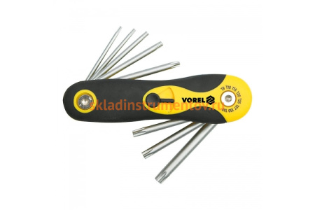 Набор торцовых ключей VOREL  CrV 8 предметов TORX Т9-Т40 56507