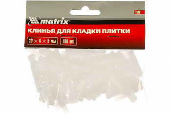 Клинья (100 шт; 30х6х5 мм) для кладки плитки MATRIX 88081