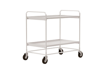 Сервисная двух ярусная тележка из нержавеющей стали RUSKLAD СТ НЖ 2 (600х900) d125мм болтовые