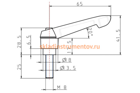 Зажимной рычаг KIPP K0269.2081X25