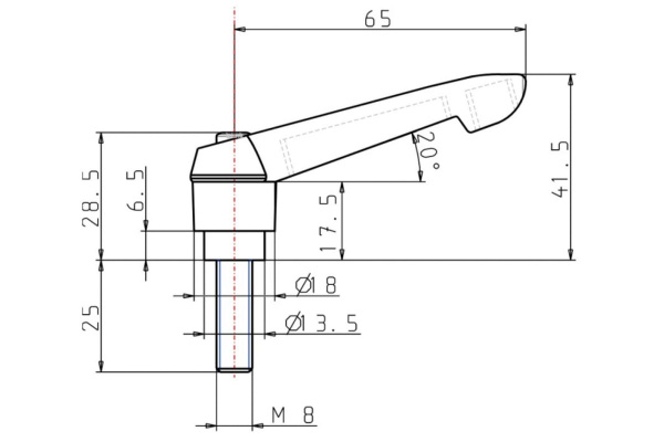 Зажимной рычаг KIPP K0269.2081X25