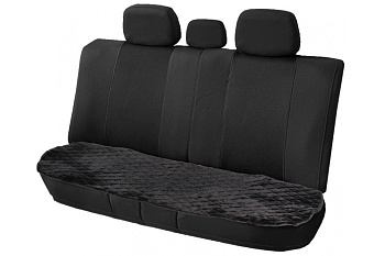 Накидка из искусственного меха Airline черная с коротким ворсом, на заднее сидение AFC-A-06
