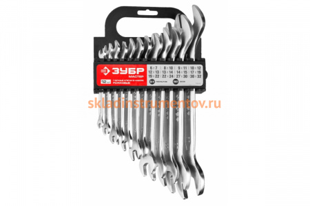 Набор рожковых гаечных ключей 12 шт 6 - 32 мм Зубр 27011-H12_z01
