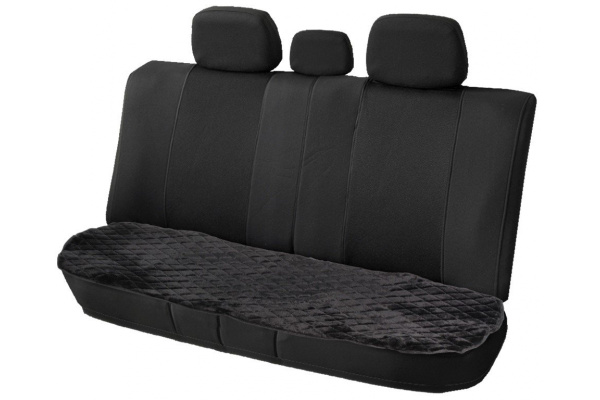 Накидка из искусственного меха Airline черная с коротким ворсом, на заднее сидение AFC-A-06