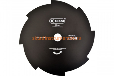 Нож (255х1.6х25.4 мм; 8Т) для триммера ДИОЛД 90111002