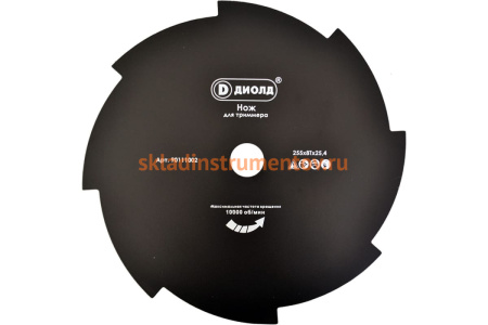 Нож (255х1.6х25.4 мм; 8Т) для триммера ДИОЛД 90111002