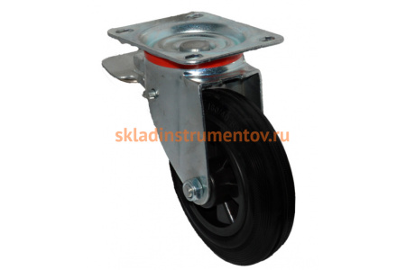 Колесо для мусорных контейнеров поворотное усиленное с тормозом SCВ80 200 мм MFK-TORG 4003200-KU