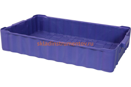 Сплошной синий ящик для хранения и переноски продуктов Тара.ру п/э 788х470х138 23058