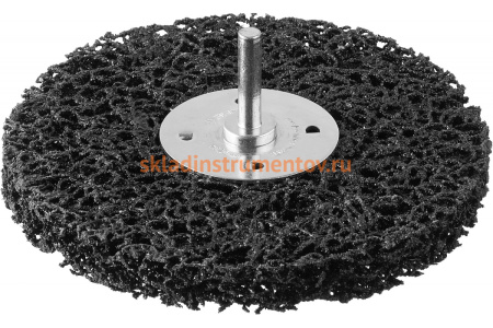 Щетка дисковая ЭКСПЕРТ (125 мм; 15 мм нейлоновая проволока с абразивным покрытием, с открытой агрессивной структурой) для дрели Зубр 35162-125