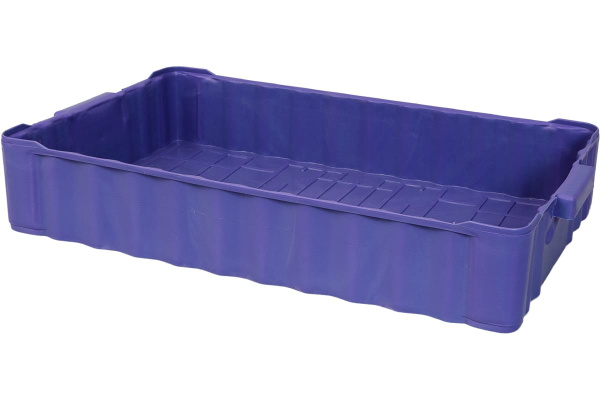 Сплошной синий ящик для хранения и переноски продуктов Тара.ру п/э 788х470х138 23058