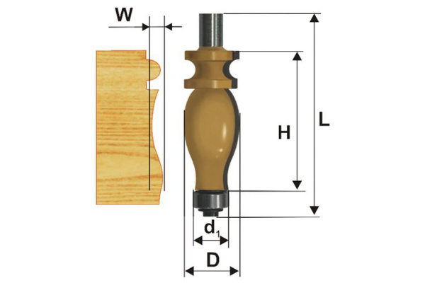 Фреза кромочная фигурная (25.4х41 мм; хвостовик 12 мм) по дереву Энкор 10578 Фреза кромочная фигурная (25.4х41 мм; хвостовик 12 мм) по дереву Энкор 10578