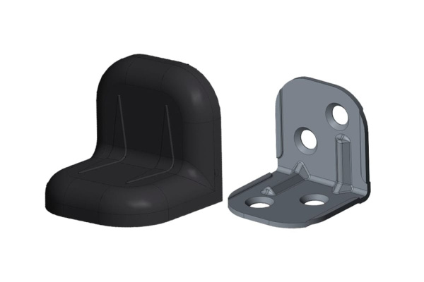 Уголок с заглушкой MFK-TORG 24х24х25х1.2 черный 2 24 24 2