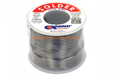 Припой (1.6 мм, 0.25 кг, Sn60/Pb40, СF60 флюс RA) ASAHI 00-00004400