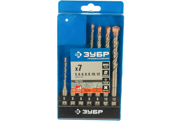 Набор буров SDS-Plus (7 шт.) по бетону ЗУБР 29314-H7
