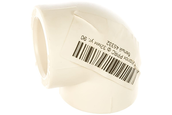 Уголок Энкор PPRC ф 32мм угол 90 белый 45332