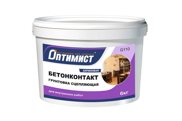 Интерьерный грунт Оптимист G110 бетонконтакт 6кг 00-00002009