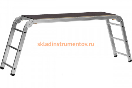 Рабочие подмости СИБИН РП-36 3x6x3 ступени, алюмин, складные с фиксированной площадкой 38843
