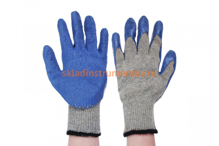 Вязаные трикотажные перчатки с рельефным латексным покрытием ЕРМАК 638-035