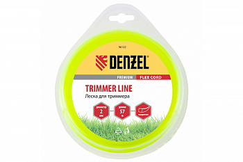 Леска для триммера квадрат 2 мм х 57 м, блистер FLEX CORD DENZEL 96122