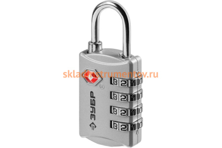 Багажный кодовый замок Зубр TSA 4 диска ПРОФ 37114