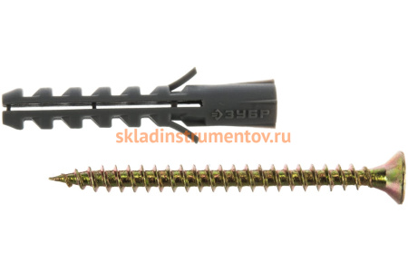 Дюбель ЕВРО с шурупом 10 шт. (6х40 мм; ТФ6) ЗУБР 30662-06-40