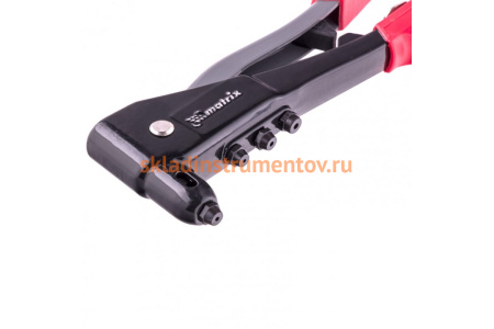 Заклепочник литой, 260 мм, с набором заклепок, заклепки 2,4-3,2-4,0-4,8 мм MATRIX 40552