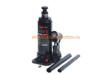 Гидравлический бутылочный домкрат с клапаном ROCKFORCE 3т выс.подъема 194-372мм RF-T90304S