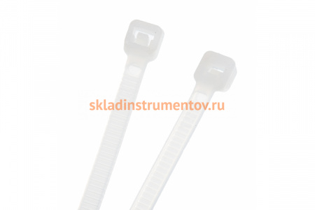 Хомуты-стяжки СИБИН белые ХС-Б, 3.6 х 300 мм, 100 шт, нейлоновые, 3786-36-300