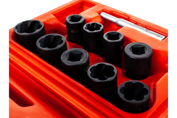 Набор торцевых головок для поврежденных гаек и болтов 10-19мм, кейс, 10шт МАСТАК 109-30010C