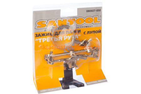 Зажим для пайки с лупой (50 мм) SANTOOL 080927-050 Зажим для пайки с лупой (50 мм) SANTOOL 080927-050