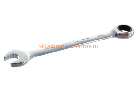 Комбинированный трещоточный ключ 18мм на держателе ЭВРИКА ER-21118H