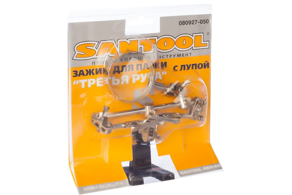 Зажим для пайки с лупой (50 мм) SANTOOL 080927-050 Зажим для пайки с лупой (50 мм) SANTOOL 080927-050