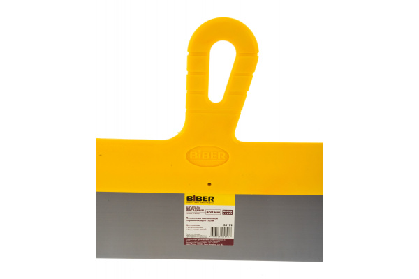 Фасадный шпатель (450 мм, нержавеющая сталь, желтая ручка) Biber МАСТЕР 35179 тов-176006
