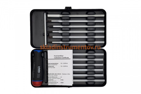 Отвертка c регулировкой крутящего момента Nm 1,5-3,0 с набором насадок 12 шт. в кейсе Felo 10099216