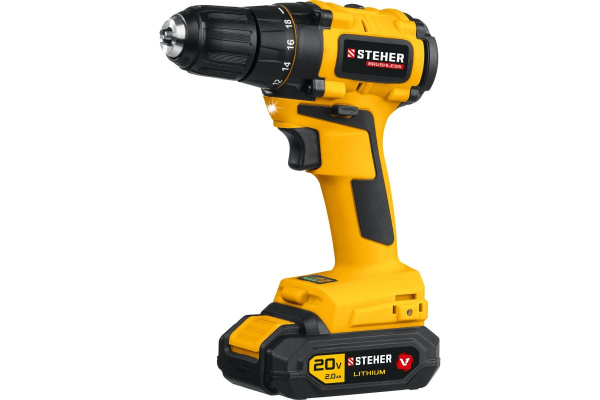Бесщеточная дрель-шуруповерт STEHER CDB-200-1