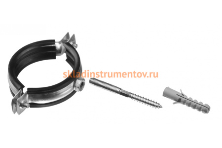 Трубный хомут "МАСТЕР" Зубр оцинкованный в комплекте с сантехнической шпилькой и дюбелем, 3/4", 1 шт 37866-26-30