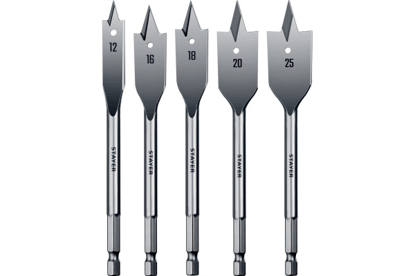 Набор сверл перовых по дереву Flat (5 шт; 12-16-18-20-25 мм) STAYER 2950-H5