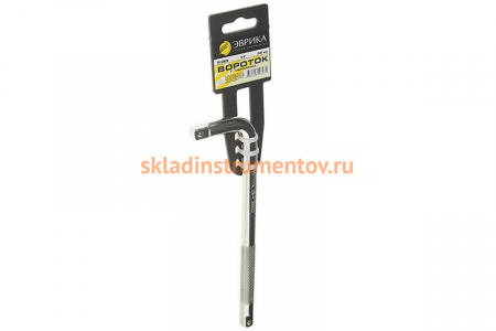 Вороток 3/8DR Г-образный 200мм ЭВРИКА ER-53820